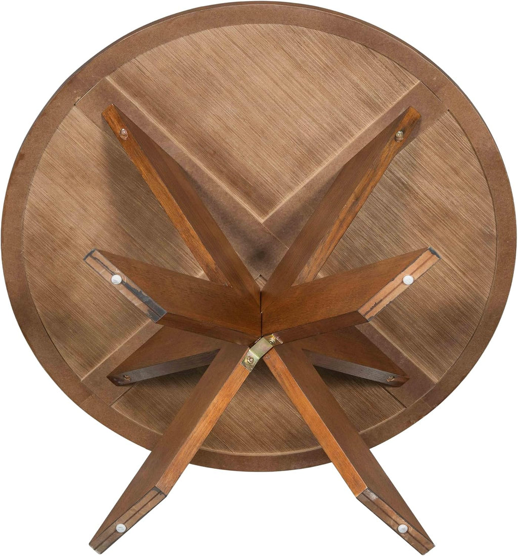 Christopher Knight Home Taliyah Round Dining Table for 5, MDF Round Top Modern Kitchen Table, Premium Quality Farmhouse Dining Room Table, Wooden Accent Table, Brown