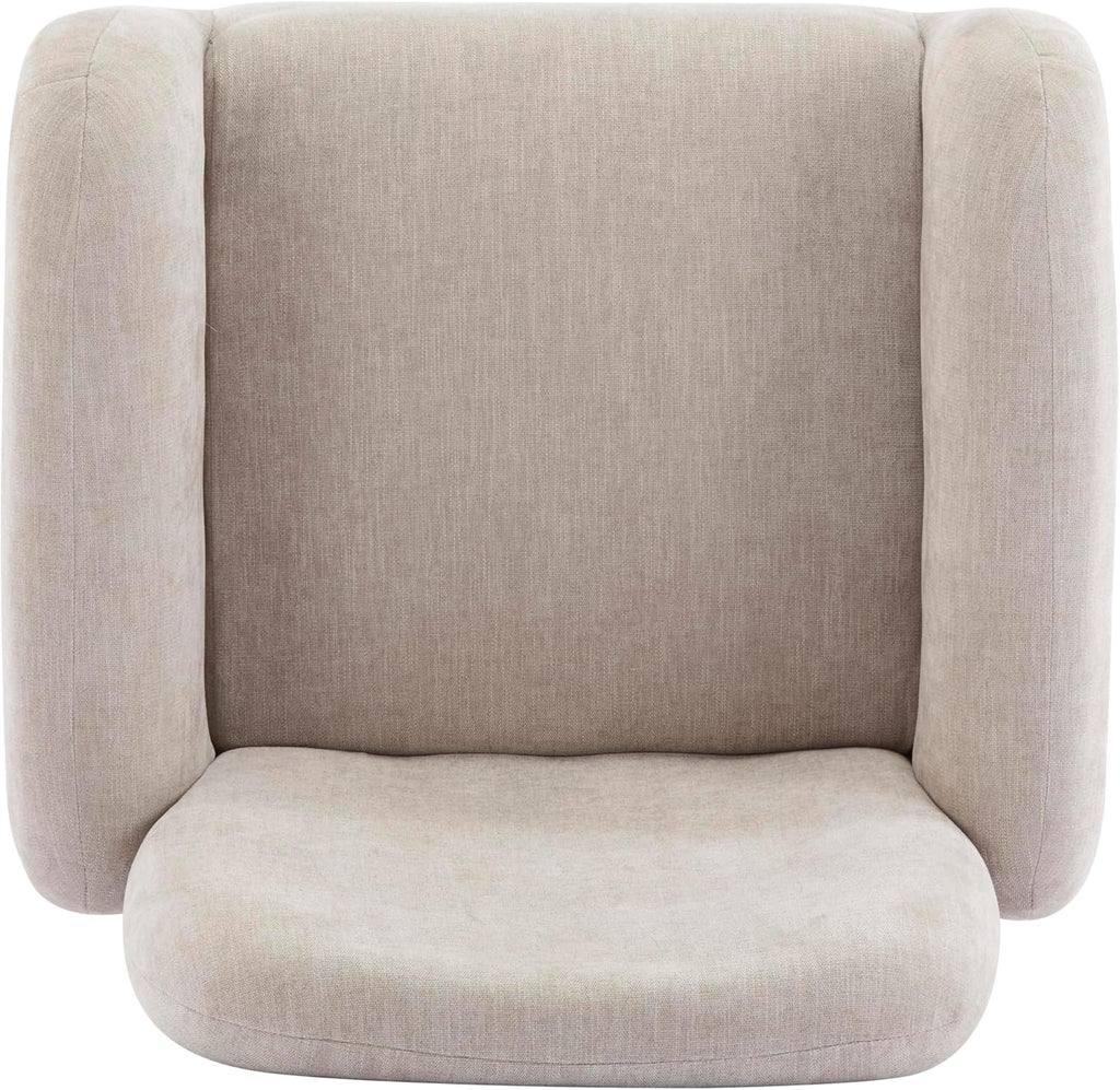 Christopher Knight Home Audrey Modern Fabric Upholstered Accent Chair, Living Room Low Profile Fabric Armchair, Wooden Comfy Reading Chair, Soft Seating Single Lounge Sofa, Khaki