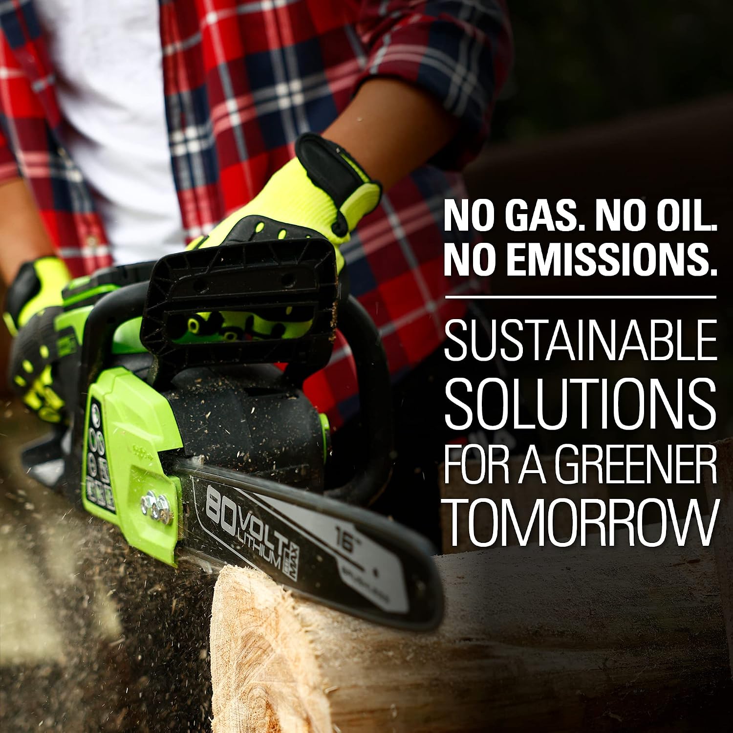 Greenworks 80V 16' Brushless Cordless Chainsaw (Great For Tree Felling, Limbing, Pruning, and Firewood / 75+ Compatible Tools), Tool Only