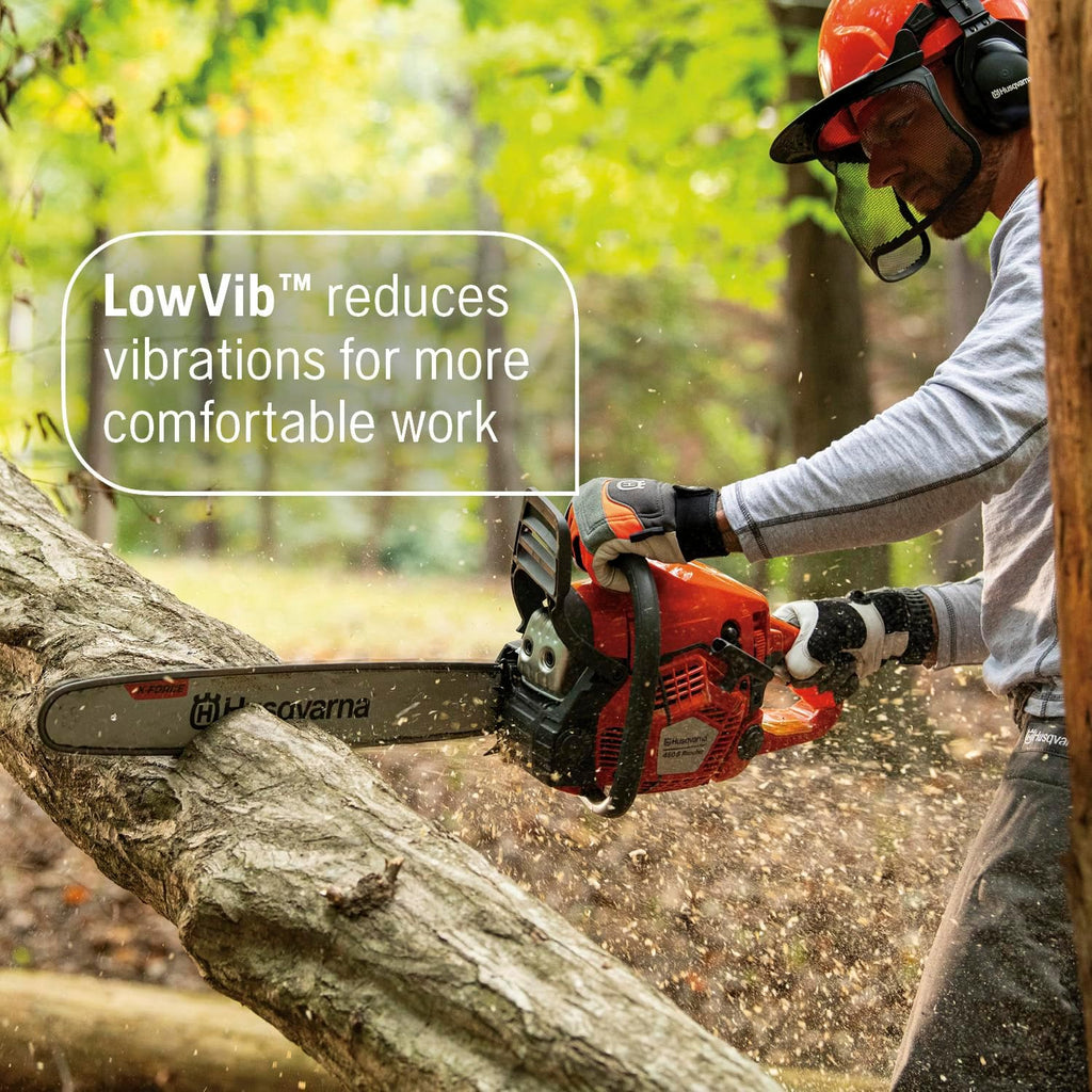 Husqvarna 450S Rancher Gas Chainsaw 20 Inch, 50.2-cc 3.2-HP, 2-Cycle X-Torq Engine, With Automatic Oiler, For Tree Pruning, Yard Cleanups and Firewood Cutting, Gifts For Men