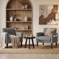 TYBOATLE Accent Chairs Set of 2 Living Room Chairs Cozy Tufted Mid Century Modern Accent Chairs with Arms for Bedroom Comfy Reading Arm Chair Small Chairs for Small Spaces Office (2, Dark Grey)