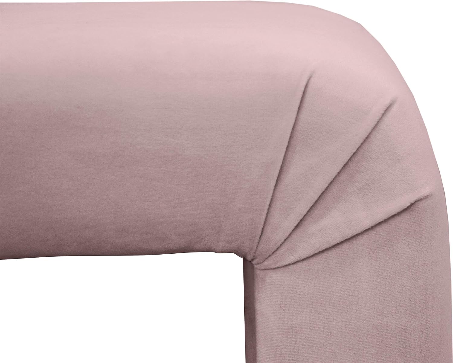 Meridian Furniture Minimalist Collection Modern | Contemporary Velvet Upholstered Bench, 53' W x 14.75' D x 18.25' H, Pink