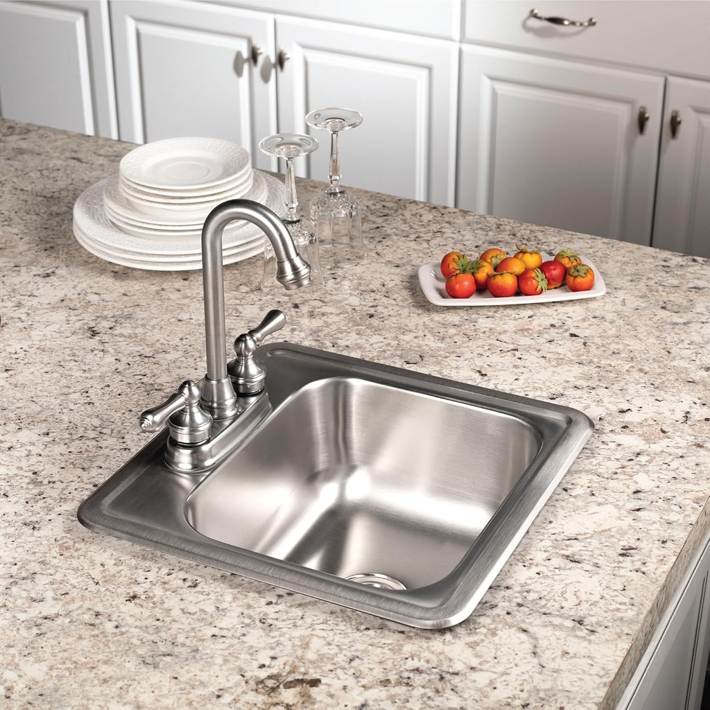 Houzer Hospitality Stainless Steel Kitchen Bar & Prep Sink - 18 Inch Drop-In Topmount Round Sink for Bar & Kitchen, Durable & Versatile, Nested 40-Pack - 1515-6BS-40
