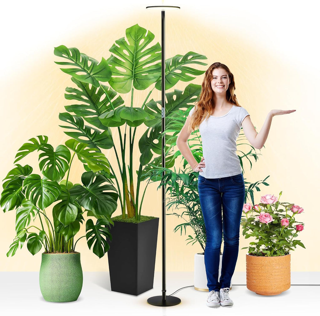 chiphy Grow Lights, 85' Full Spectrum Plant Light for Indoor Plants, 40W Grow Lamp, 10 Dimmable Brightness, Height Adjustable, Ideal for Large Tall Plants