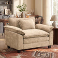 Oprisen Modular Sectional Sofa, Comfy Cloud Couch Sectional Sofa, Chenille Sofa Sleeper Deep Seat Sofa with Throw Pillows for Living Room (Khaki, 53'- Single Seat)