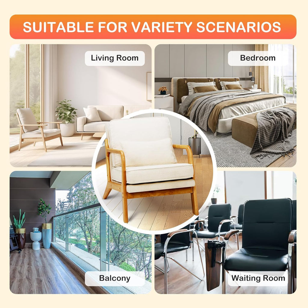 MALOL Modern Accent Chair with Lumbar Pillow, Relaxing Mid Century Chair Armchair with Solid Wood Frame & Soft Cushion, Reading Leisure Armchair for Living Room, Beige