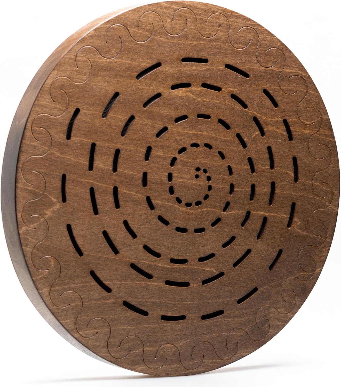 Water-Fall Disc — Wooden Ocean Drum, Swirl, 16' (40 cm) | Long Water Ambience for Sound Bath, Meditation & Yoga | No Bag