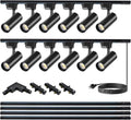 Ultra-Bright Black H Type Track Lighting Kit 3000K Warm White, 12 Heads 20W 2400lm with 13.1FT Track Rails, Dimmable Plug in LED Track Lights Modern Indoor Spotlight Fixture