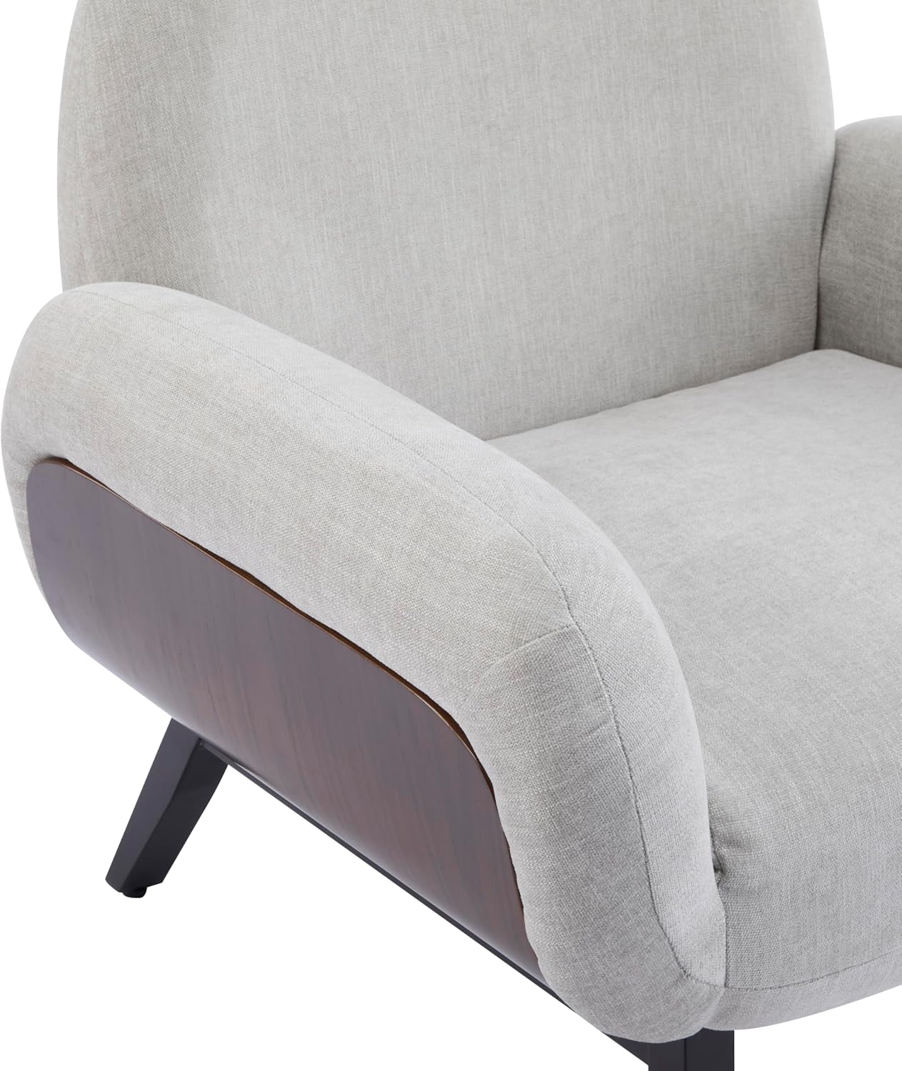 Christopher Knight Home Audrey Modern Fabric Upholstered Accent Chair, Living Room Low Profile Fabric Armchair, Wooden Comfy Reading Chair, Soft Seating Single Lounge Sofa, Light Grey