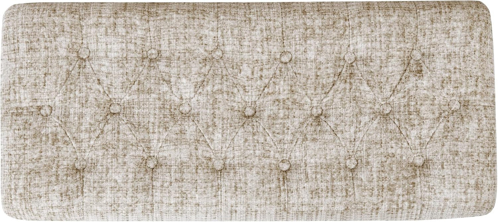 HomePop 40' Ainsley Button Tufted Storage Bench - Cream Textural Woven