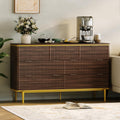 Garvee LED Dresser with Charging Station - Modern 5-Drawer 47' Wide Wooden Chest, Storage Organizer for Bedroom, Nursery, Hallway & Apartments