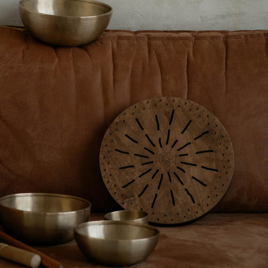 Water-Fall Disc — Wooden Ocean Drum, Geyser, 12' (30 cm) | Realistic Ocean Waves & Waterfall Sound for Meditation & Yoga | No Bag