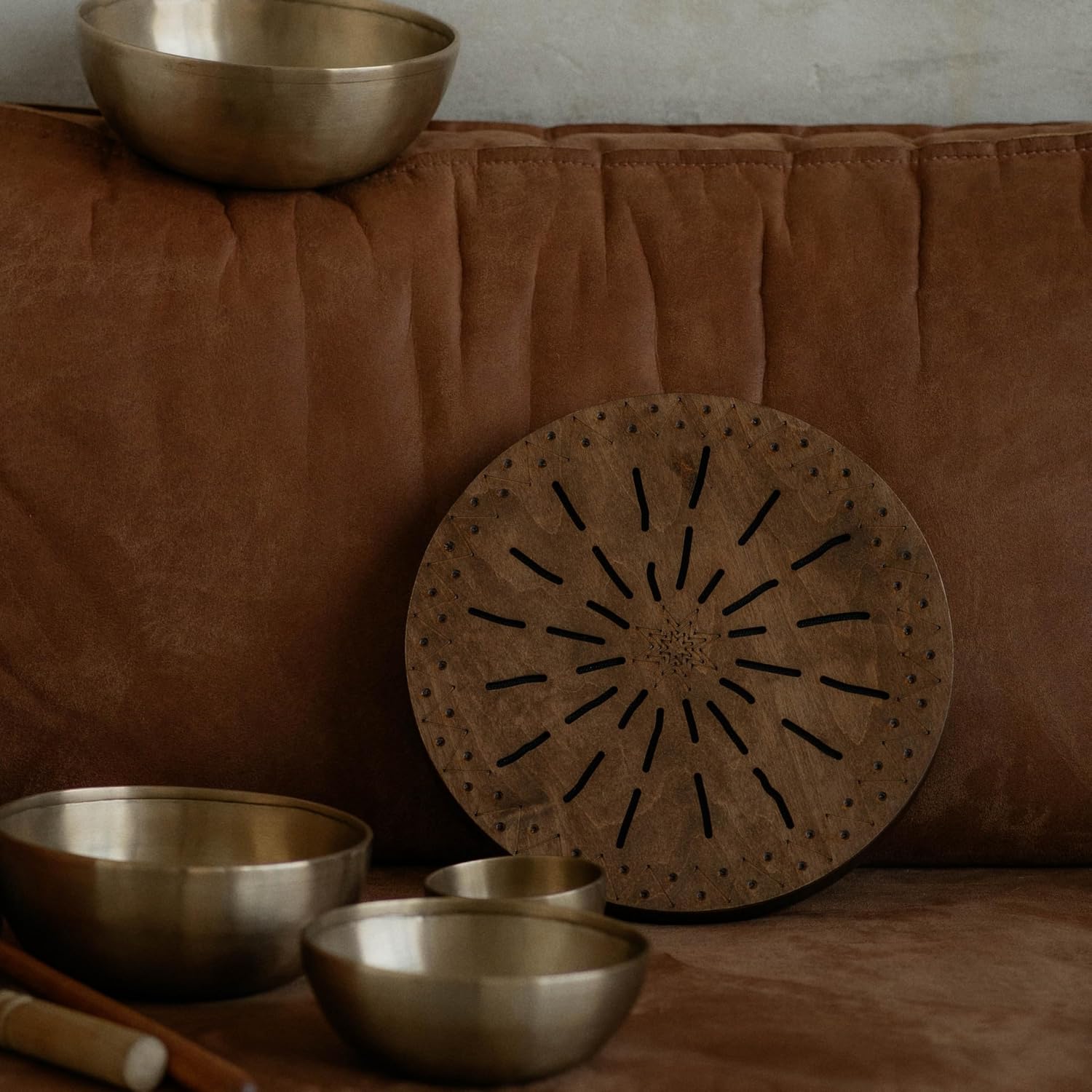 Water-Fall Disc — Wooden Ocean Drum, Geyser, 12' (30 cm) | Realistic Ocean Waves & Waterfall Sound for Meditation & Yoga | No Bag