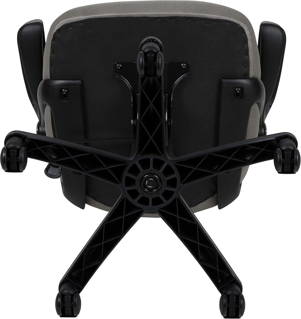 Flash Furniture Porter High-Back Swivel Office Chair with Adjustable Lumbar Support and Seat Height, Ergonomic Mesh Desk Chair with Flip-Up Armrests, Gray/Black