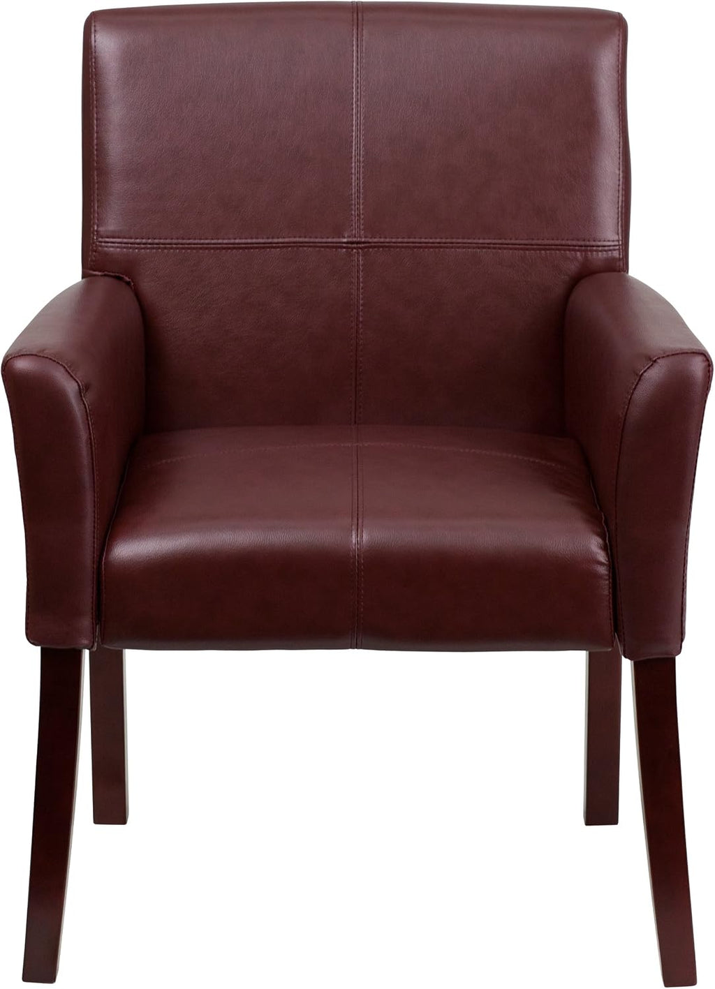 Flash Furniture Taylor Burgundy LeatherSoft Executive Side Reception Chair with Mahogany Legs