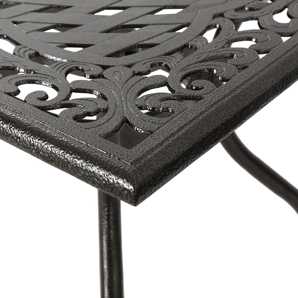 Christopher Knight Home Yamilet Traditional Outdoor Aluminum Rectangular Dining Table, Hammered Bronze
