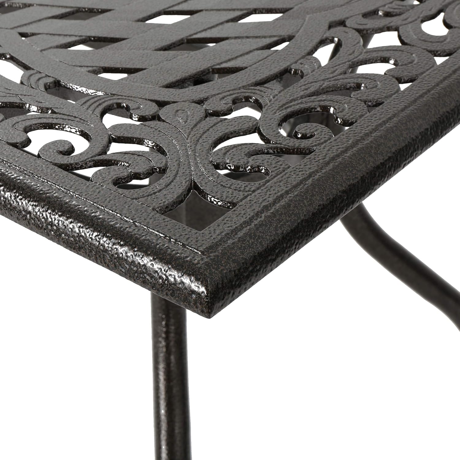Christopher Knight Home Yamilet Traditional Outdoor Aluminum Rectangular Dining Table, Hammered Bronze