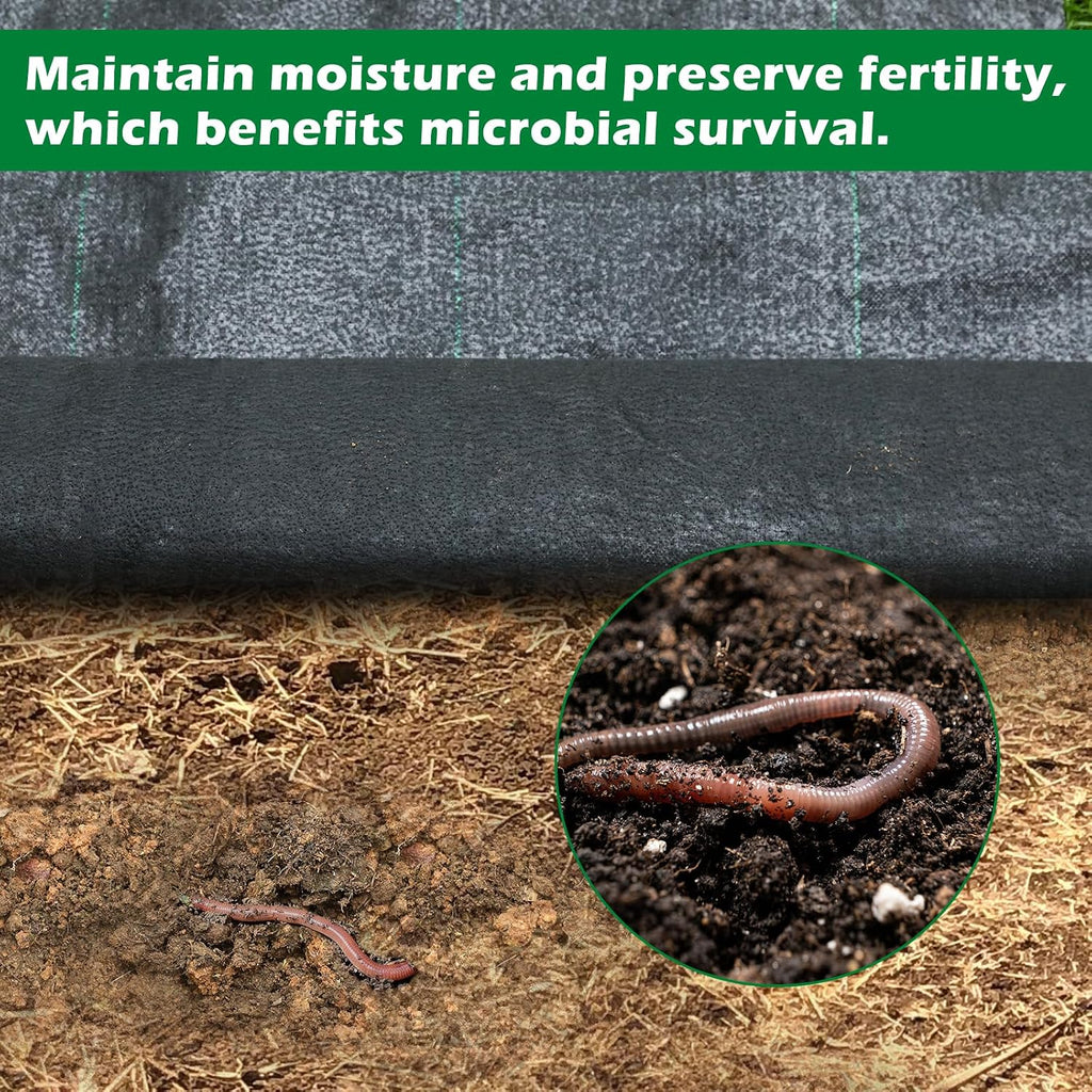 WAENLIR 5.8oz 5FT x 250FT Heavy Duty Landscape Fabric Weed Barrier Premium Woven Ground Cover Roll, UV Resistant&Tear-Proof, Ideal for Garden Beds, Walkways, Patios, Greenhouses, Outdoor Landscaping