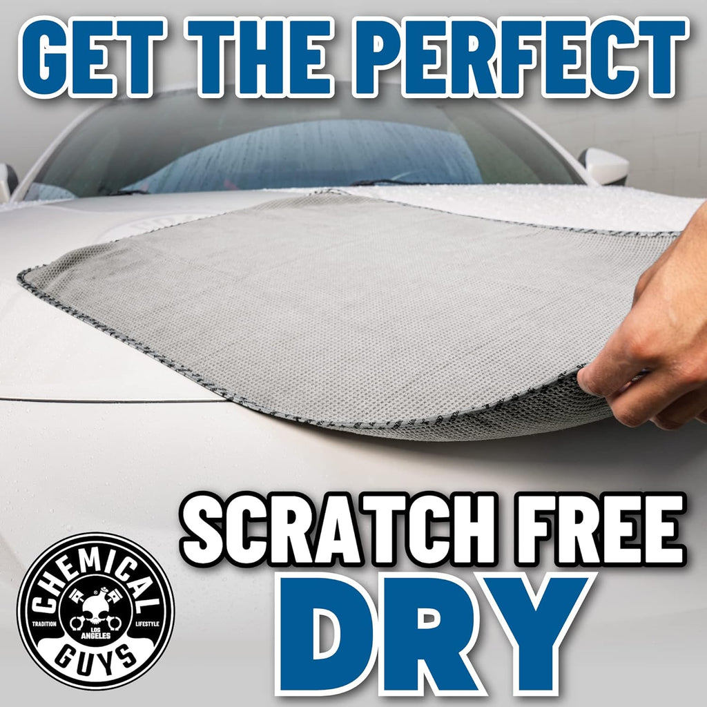 Chemical Guys Waffle Weave Gray Matter Microfiber Drying Towel - 25' x 36',Premium Blend Microfiber Towel with Soft-Banded Edging for Scratch-Free Car Drying,Ultra Absorbent,(Pack of 12)