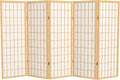 4 ft. Short Window Pane Shoji Screen - Natural - 5 Panels