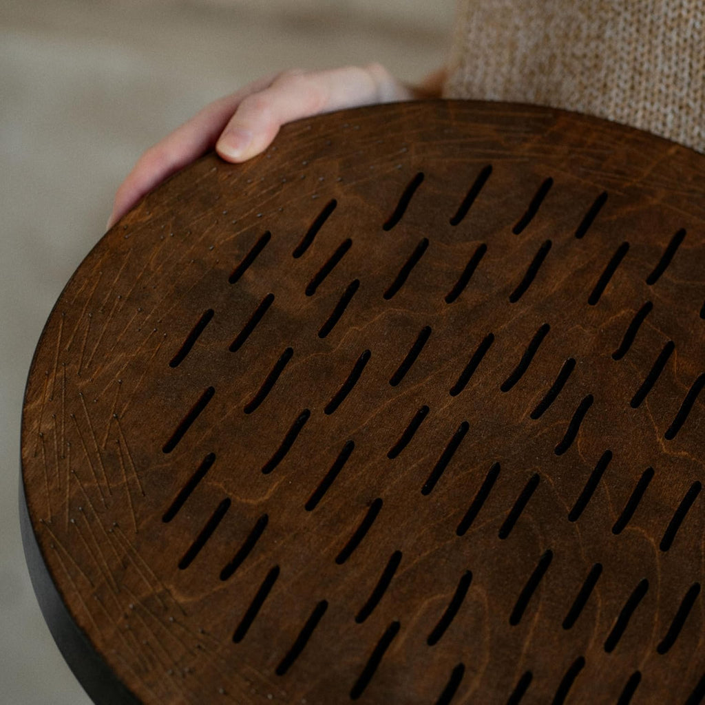 Water-Fall Disc — Wooden Ocean Drum, Storm, 16' (40 cm) | Long Water Ambience for Sound Bath, Meditation & Yoga | With Protective Bag