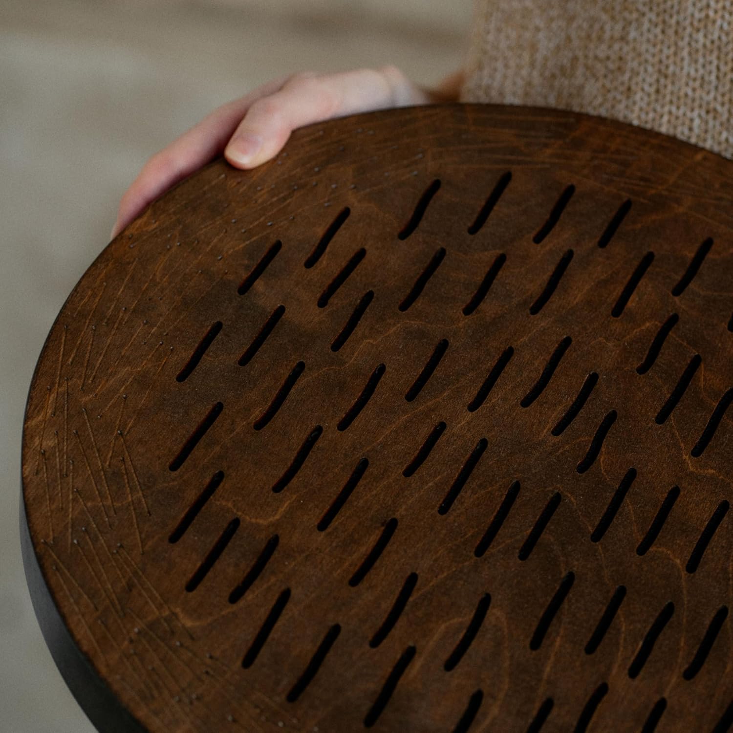 Water-Fall Disc — Wooden Ocean Drum, Storm, 16' (40 cm) | Long Water Ambience for Sound Bath, Meditation & Yoga | With Protective Bag