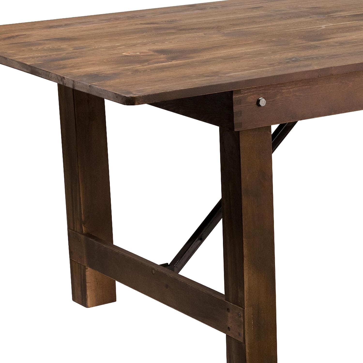 Flash Furniture Hercules Series 9' x 40' Rustic Solid Pine Folding Dining Table, Rectangular Antique Farmhouse Dining and Event Extension Table