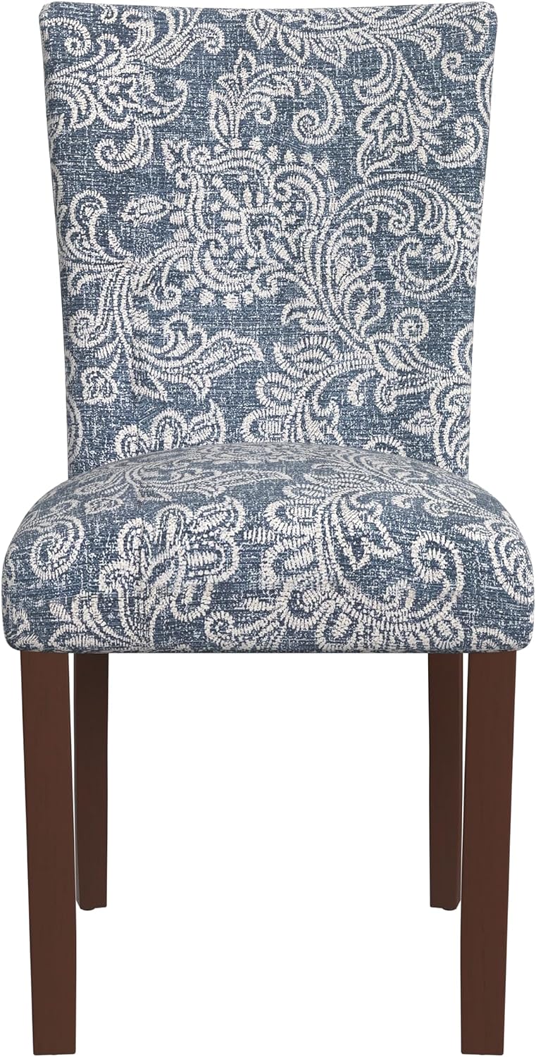 HomePop Classic Parsons Dining Chair -Denim Jacobean Print (Set of 2)