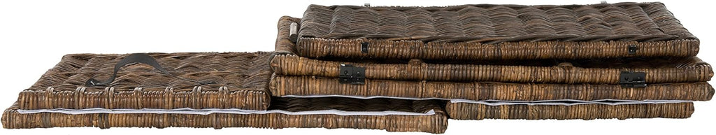 happimess HPM9004A Michael Wicker Storage Trunk Collapsible for flat storage, Rattan-Sarang Buaya, Coastal for Office, Dorm Room, Bedroom, Dining Room, 35', Brown