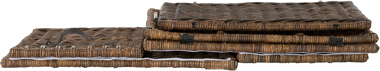 happimess HPM9004A Michael Wicker Storage Trunk Collapsible for flat storage, Rattan-Sarang Buaya, Coastal for Office, Dorm Room, Bedroom, Dining Room, 35', Brown