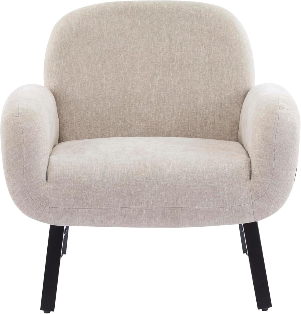 Christopher Knight Home Audrey Modern Fabric Upholstered Accent Chair, Living Room Low Profile Fabric Armchair, Wooden Comfy Reading Chair, Soft Seating Single Lounge Sofa, Khaki