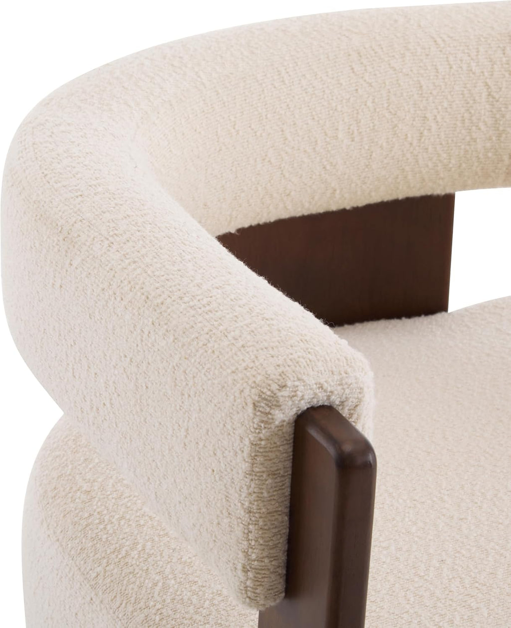 Christopher Knight Home Nettie Modern Accent Chair for Living Room, Boucle Fabric Single Lounge Sofa Chair with Wooden Frame, Comfy Reading Chair for Bedroom, Lounge Armchair with Soft Cushion, Beige