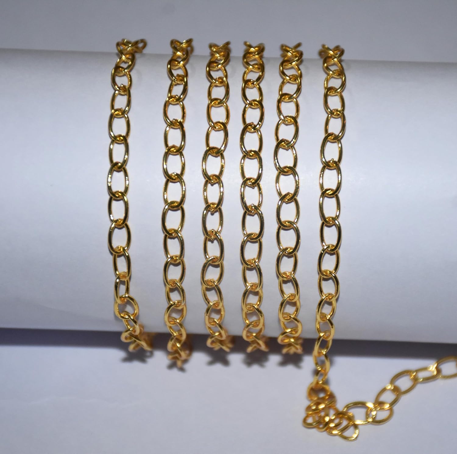 Gold-Plated Oval Link Chain – Cable Chain for Jewelry Making, DIY Crafts, Necklace & Bracelet Chain, Bulk Jewelry Supply (by the Foot)