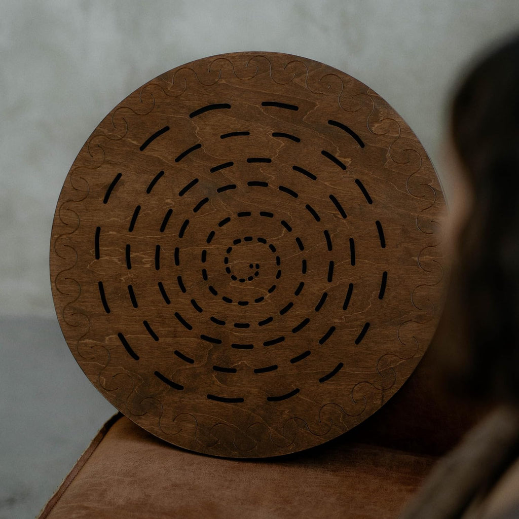 Water-Fall Disc — Wooden Ocean Drum, Swirl, 19.5' (50 cm) | Deep Ocean Waves & Waterfall Sound for Sound Bath, Meditation & Sleep | No Bag