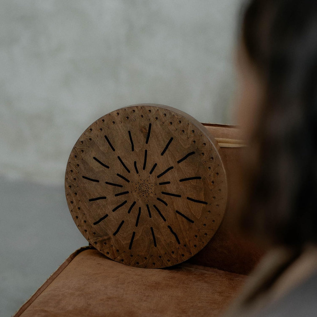 Water-Fall Disc — Wooden Ocean Drum, Geyser, 12' (30 cm) | Realistic Ocean Waves & Waterfall Sound for Meditation & Yoga | No Bag