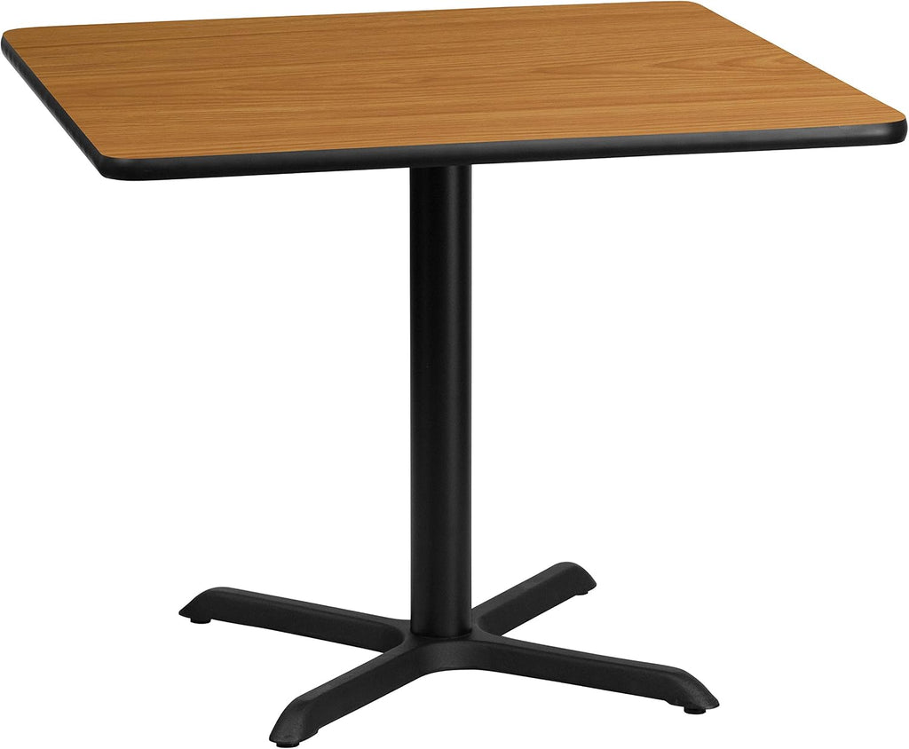 Flash Furniture 36'' Square Natural Laminate Table Top with 30'' x 30'' Table Height Base