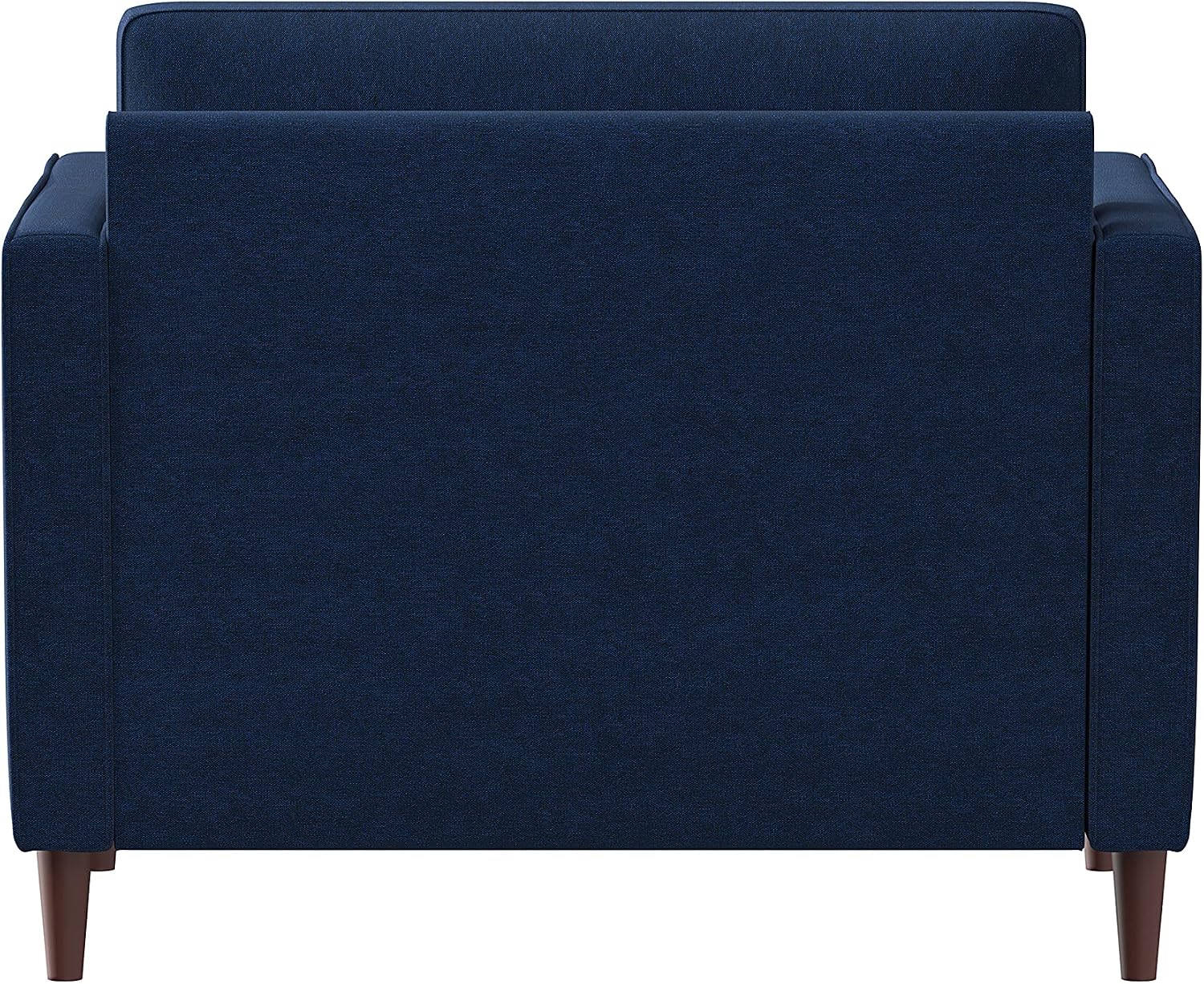 Studio Living® Lexington 39.4' Arm Chair, Mid-Century Modern, Pocket Coil Comfort, Easy Assembly, Woven Fabric, Navy Blue