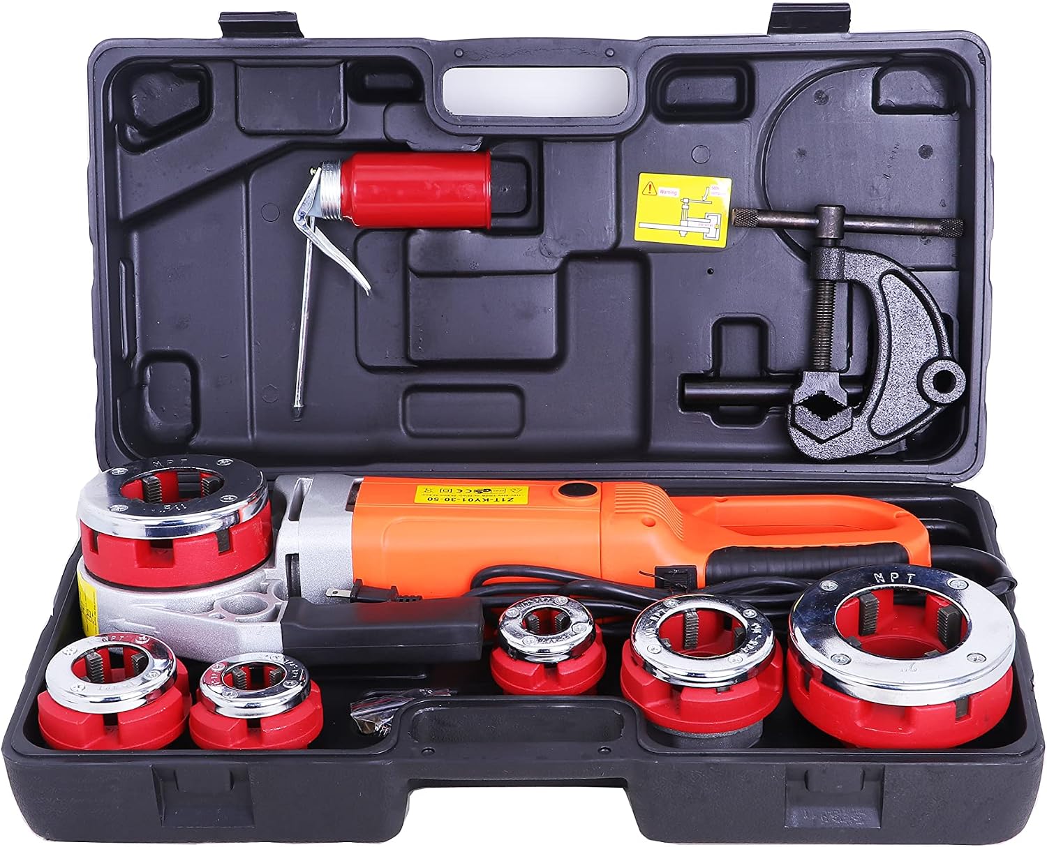 Portable Electric Pipe Threader Pipe Threading Machine with 6 Dies, 2300W Pipe Threading Tool for Galvanized Pipe Iron Pipe Threading 1/2' to 2' (110V)