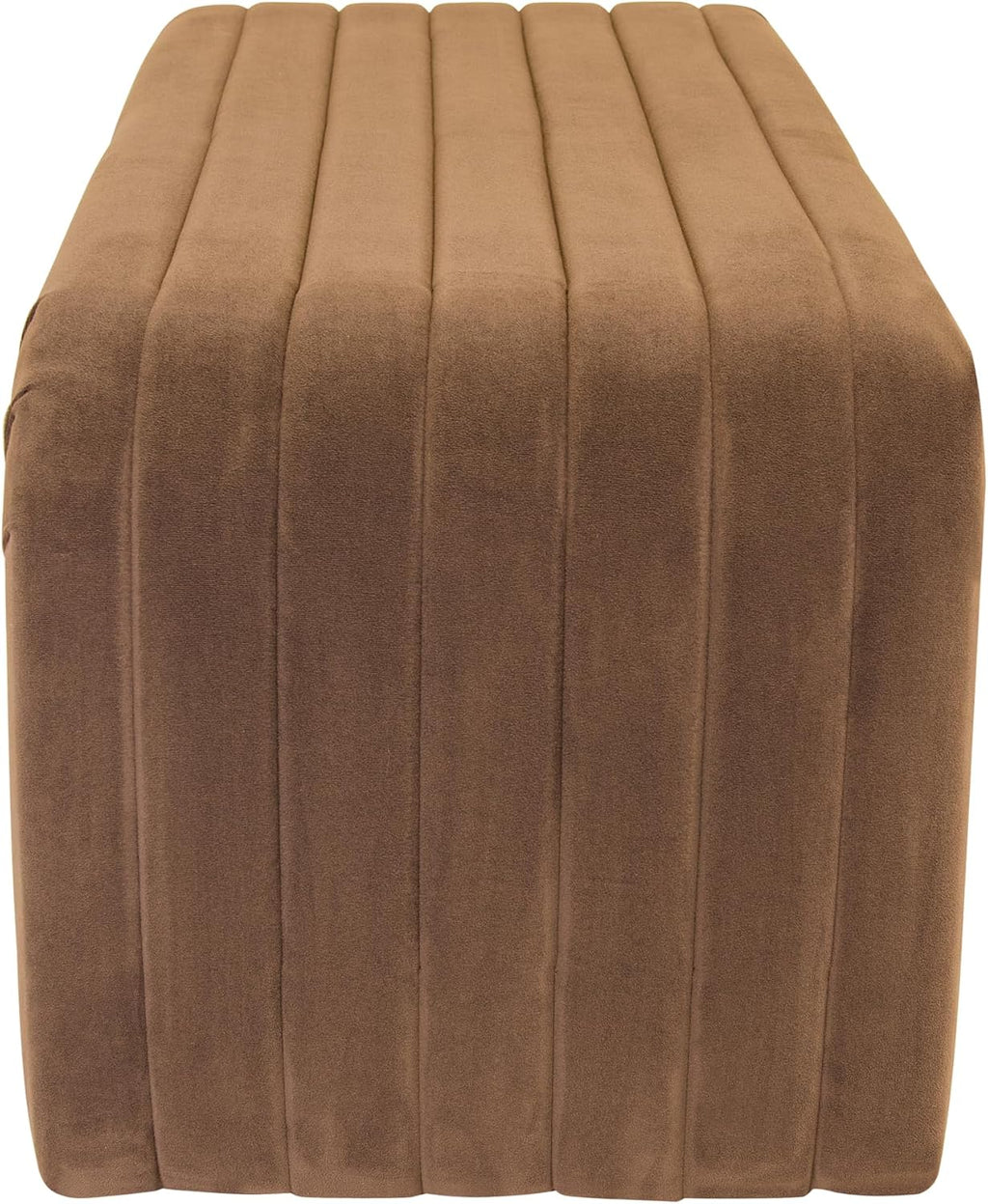 Spatial Order 48' Modern Arch Channel Bench - Rust Orange Velvet
