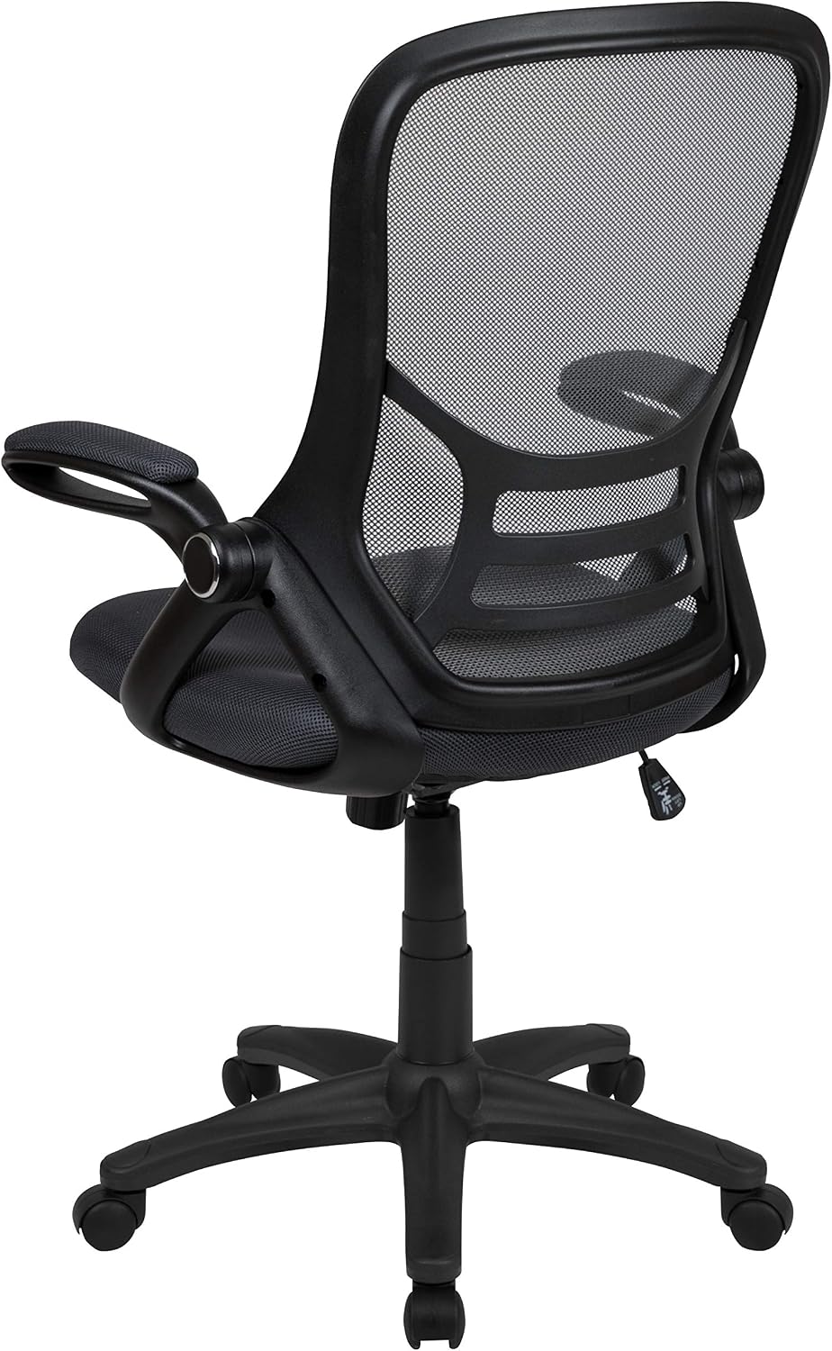 Flash Furniture Porter High-Back Swivel Office Chair with Adjustable Lumbar Support and Seat Height, Ergonomic Mesh Desk Chair with Flip-Up Armrests, Black