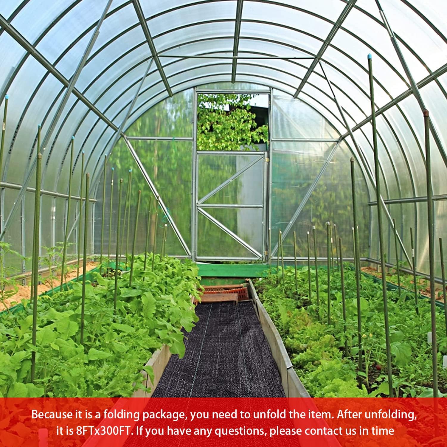 8ftx300ft Weed Barrier Landscape Fabric Heavy Duty, Weed Block Gardening Ground Cover Mat, Weed Control Garden Cloth, Woven Geotextile Fabric for Underlayment, Commercial Driveway Fabric