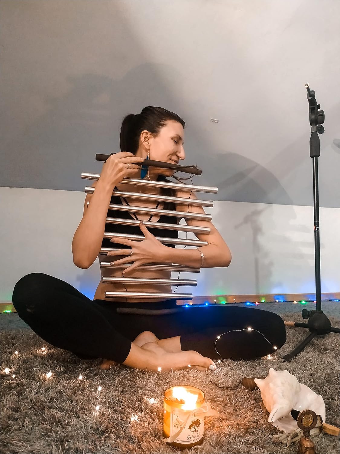Meditation Chimes 'Silver Moon' Rawa | Sound Healing Instrument | Spiritual Gift | 9 note Handheld Tubular Flow Chimes | Diatonic Xylophone D Minor