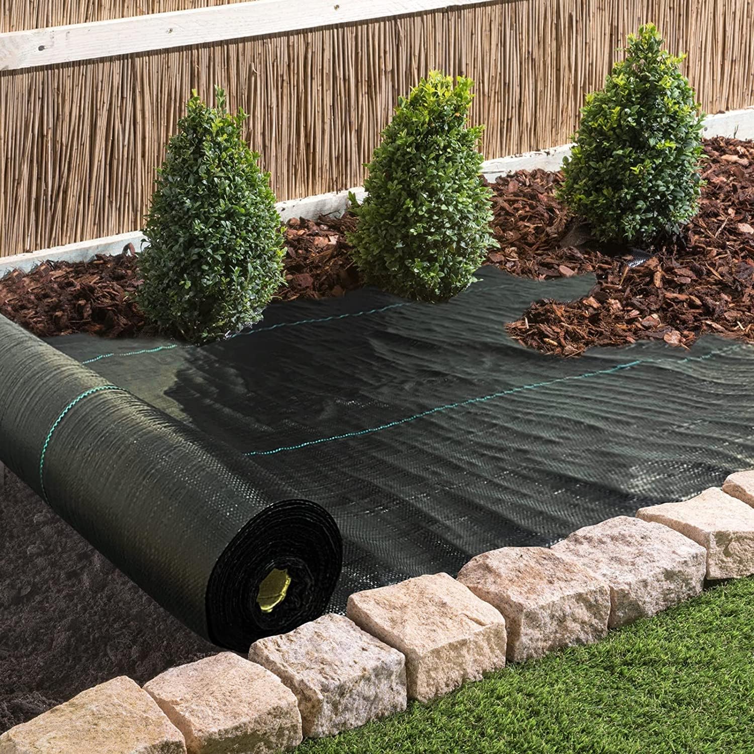 8ftx300ft Weed Barrier Landscape Fabric Heavy Duty, Weed Block Gardening Ground Cover Mat, Weed Control Garden Cloth, Woven Geotextile Fabric for Underlayment, Commercial Driveway Fabric