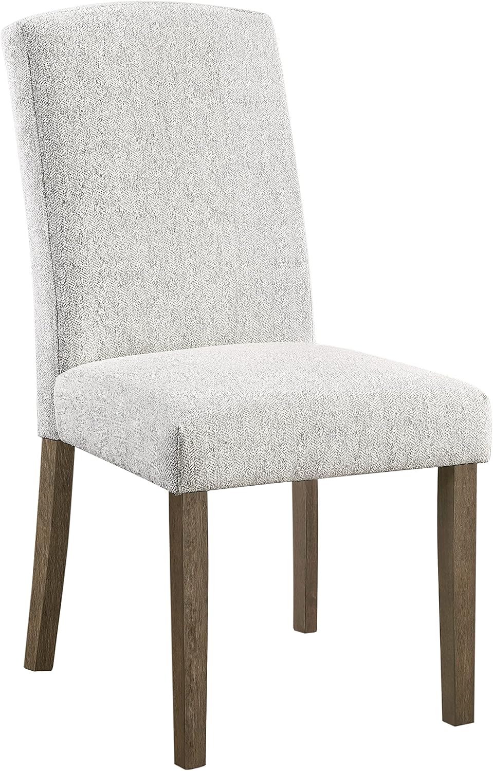 OSP Home Furnishings Everly Traditional High-Back Padded Dining Chair 2-Pack with Grey Washed Legs, Oyster Grey Fabric
