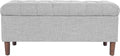 HomePop 40' Ainsley Button Tufted Storage Bench - Gray Woven