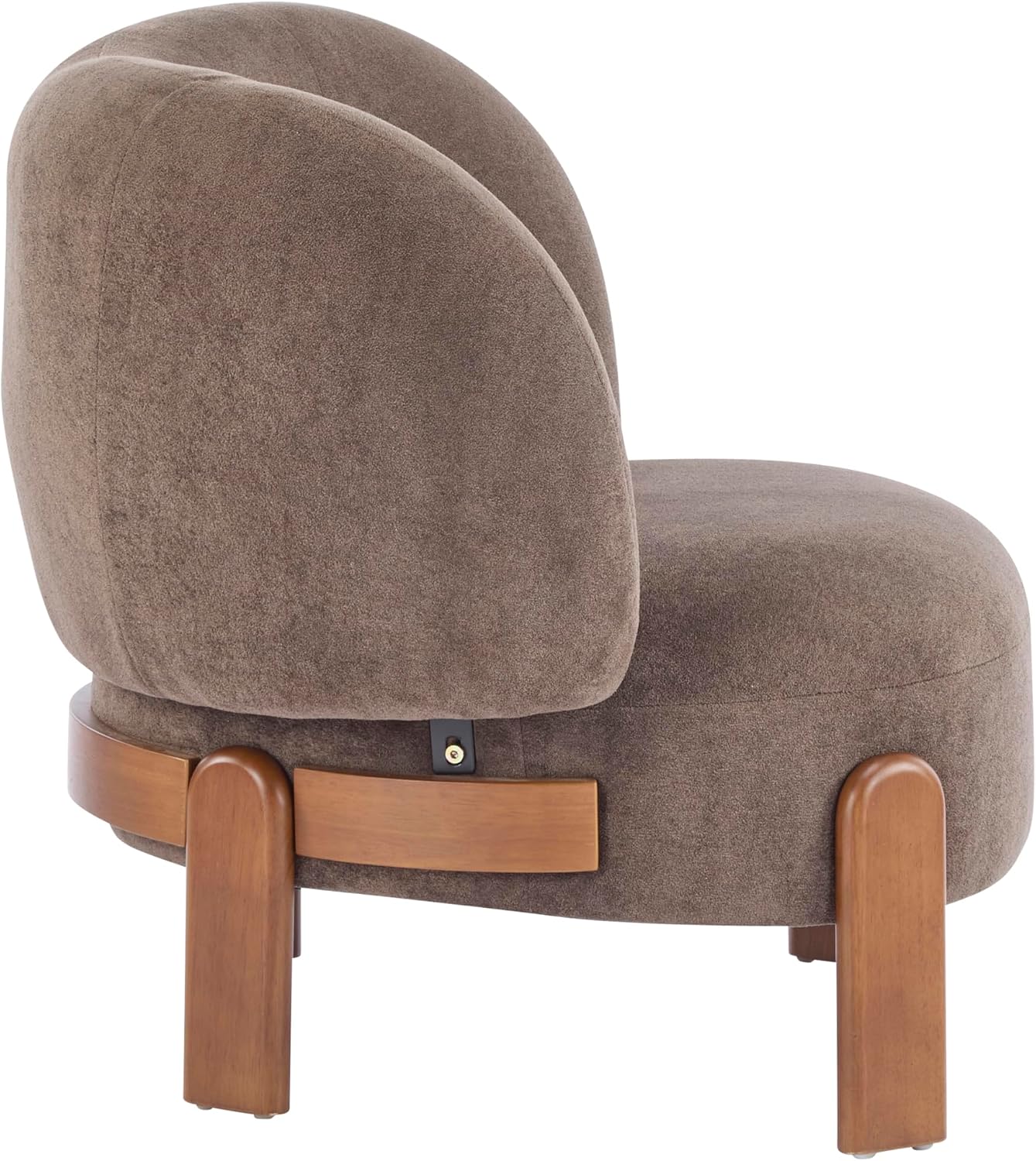 Christopher Knight Home Lily Solid Wood Wingback Accent Chair, Fabric Upholstered Club Chair, Curved Backrest Single Sofa, Comfy Reading Lounge Chair for Living Room, Soft Cushion Seating, Dark Brown