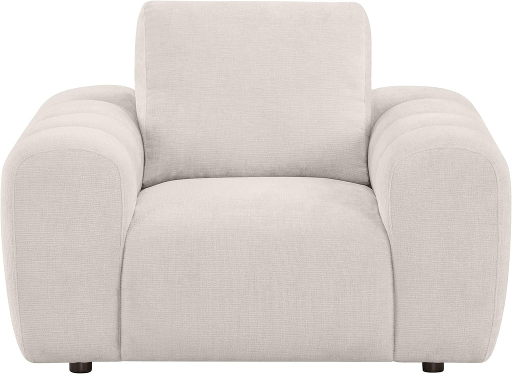 Coaster Home Furnishings - Burnett - Chenille Upholstered Accent Chair with Rounded Arms, Curved Shape, Attached Seat and Reversible Back Cushion - Living Room - Ivory - 504957
