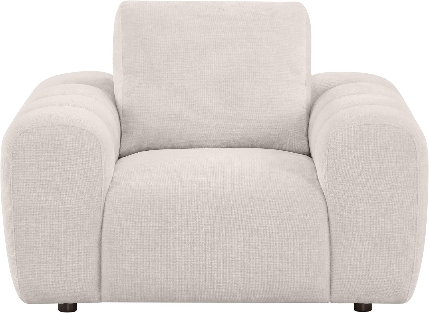 Coaster Home Furnishings - Burnett - Chenille Upholstered Accent Chair with Rounded Arms, Curved Shape, Attached Seat and Reversible Back Cushion - Living Room - Ivory - 504957
