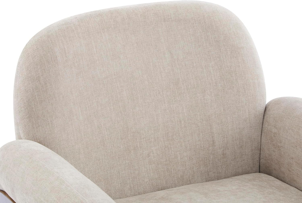 Christopher Knight Home Audrey Modern Fabric Upholstered Accent Chair, Living Room Low Profile Fabric Armchair, Wooden Comfy Reading Chair, Soft Seating Single Lounge Sofa, Khaki