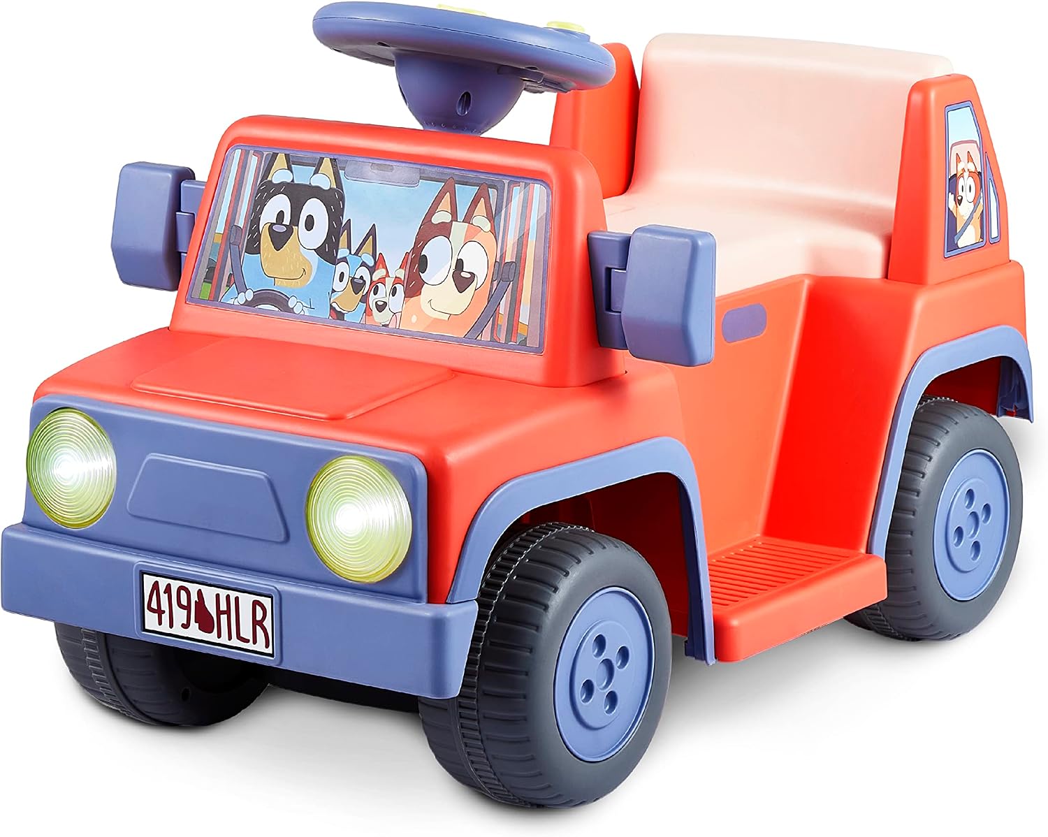 Bluey - Ride On Toy for Kids, LED Headlights, Music and Horn